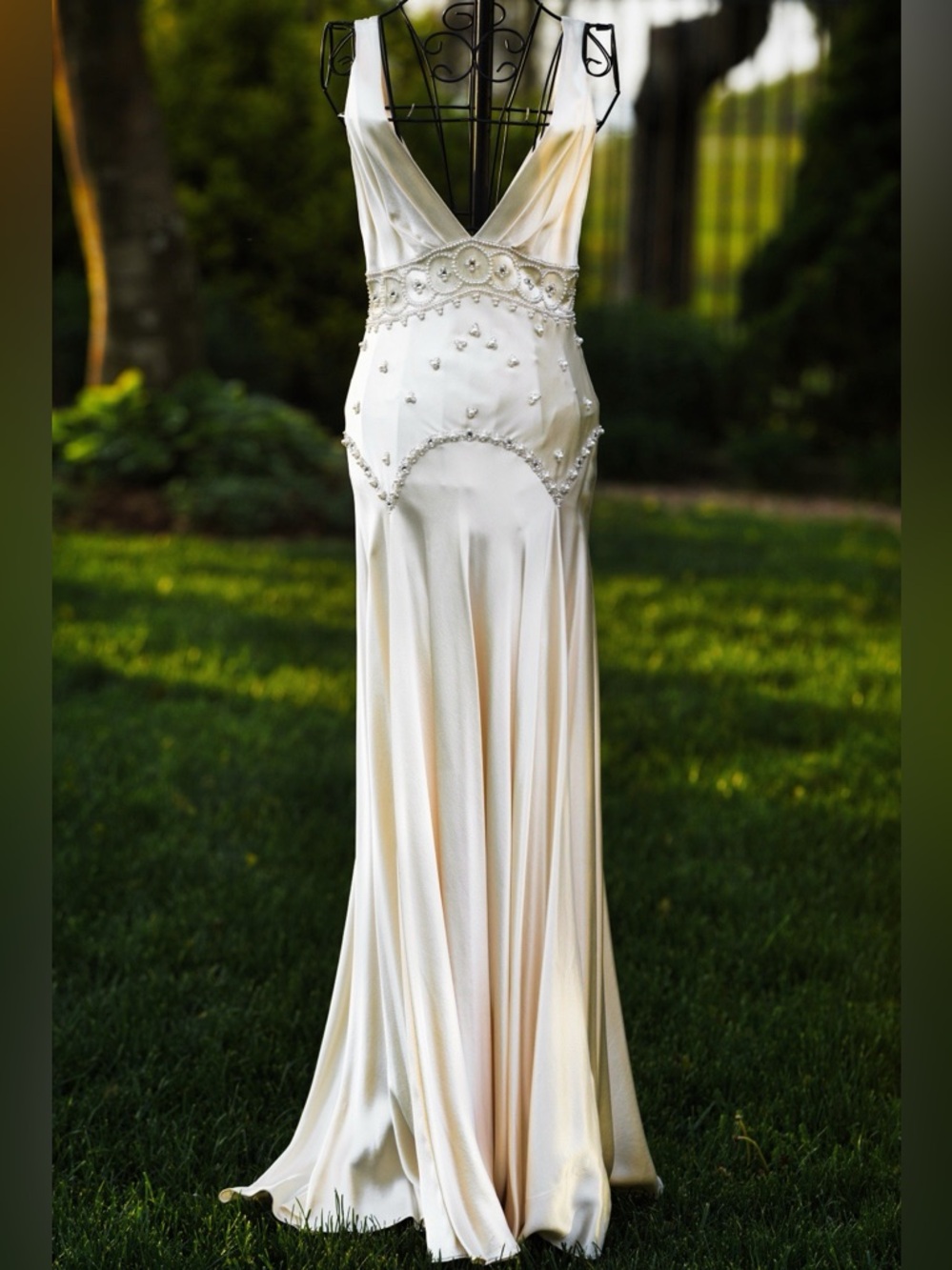 Jenny Packham "Alice" Silk Beaded Wedding Gown - UK 10